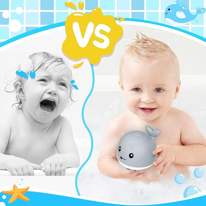 💥Parenting Recommendations 💝Baby bathroom bath sensor whale spray toy