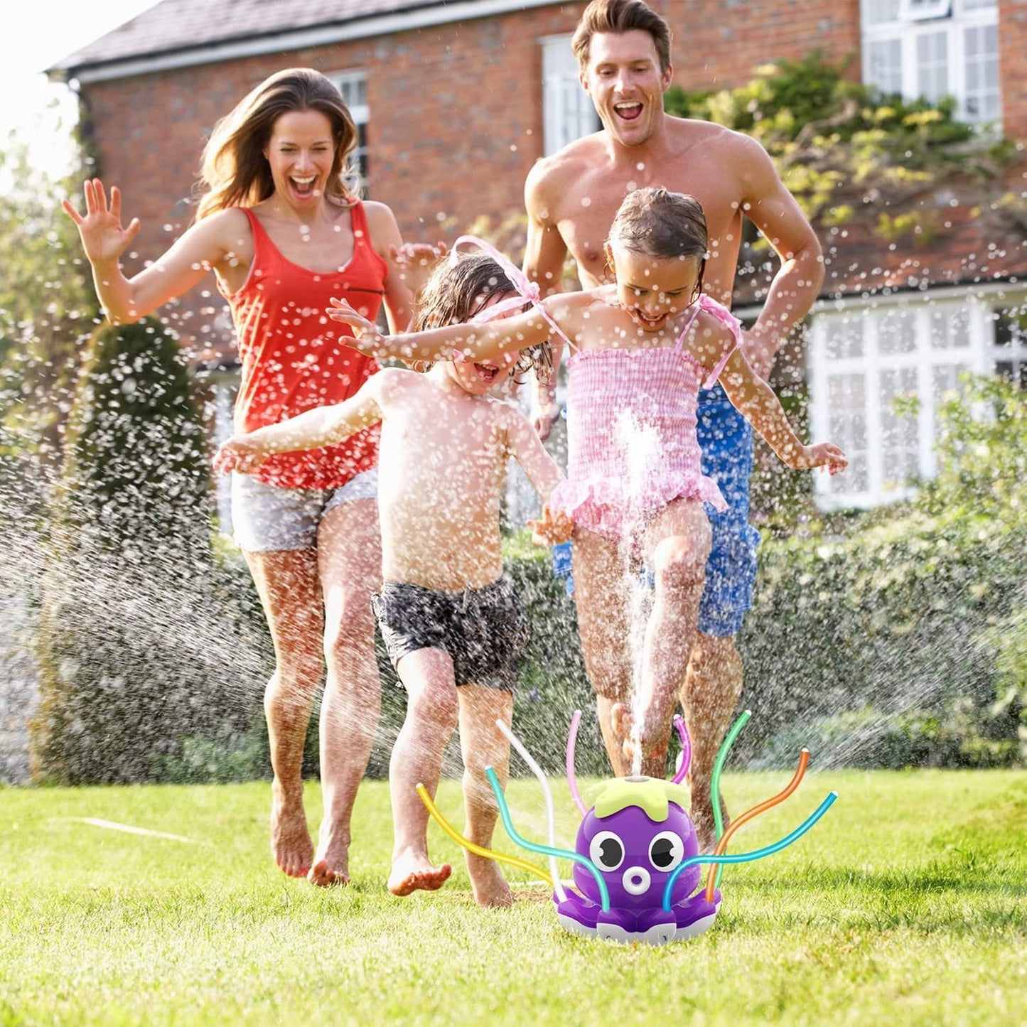 🎁Summer new🔥 children's rotatable outdoor water toy sprinkler octopus octopus toy🌊