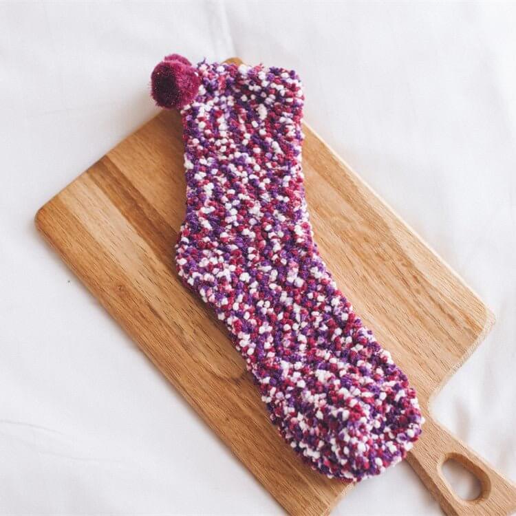 🌲 Early Christmas Sale 40% OFF🎁Cute Cake Winter Fuzzy Slipper Socks