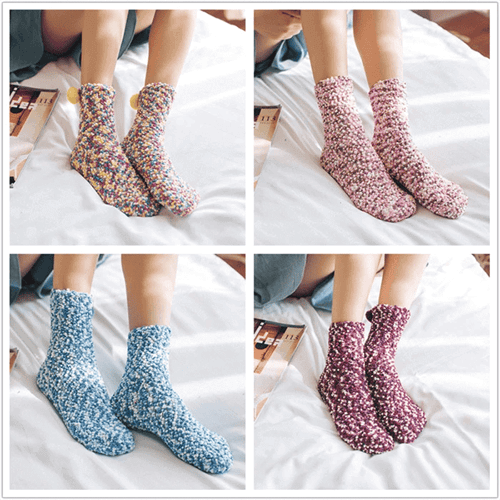 🌲 Early Christmas Sale 40% OFF🎁Cute Cake Winter Fuzzy Slipper Socks